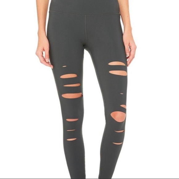 Alo High Waisted Ripped Warrior Legging - Picture 2 of 4